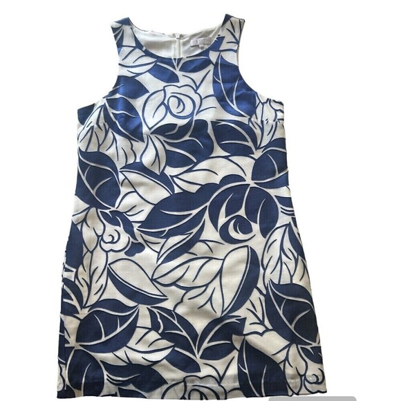 1.state dress Blue And White Pattern Shift Dress Size Medium - Picture 1 of 4